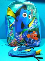 Dan Dee Blue Fish Zipper 11" Bag & FINDING DORY 16" BACKPACK