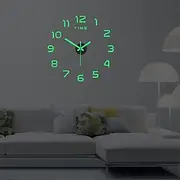 3D Creative Luminous Wall Clock, Glow in The Dark DIY Acrylic Silent Clock for Living Room Decor