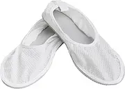 Secure SRSS-1 Slip Resistant Shower Shoes with Non Skid Heavy Duty Grooved Sole for Fall Injury Prevention - Sized for Men & Women - Slippers for Home, Gym, Spa, Sauna, White, 9-11 Women/7-9 Men