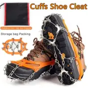 Anti-Slip Steel Spike Crampon Rocks Fishing Cuffs Shoe Cleat 19-8 Teeth Black