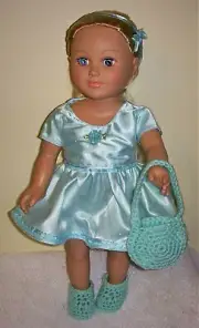 18 inch doll clothes that will fit most 18" dolls, homemade, dress, purse,shoes.