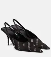 [Balenciaga] Balenciaga Square Knife slingback pumps AU 4 black