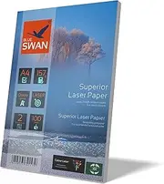 BLUE SWAN 100 Sheets A4 157 g/m² Heavy Laser Photo Paper Flyer Paper, Glossy, Glossy, Printable on Both Sides, for All Normal Colour Laser Printers, Copiers