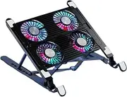Laptop Cooler Laptop Cooler Base Stand Foldable Laptop Cooling Pad Portable Adjustable Notebook Stand Plastic with 2/4 Fans aptop Cooling Tray(with 4 Fans)