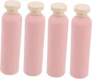 4Pcs Reusable Travel Bottles for Toiletries Plastic Squeeze Containers with Flip Cap for Shampoo Conditioner Lotion Lightweight Label Friendly Easy Filling