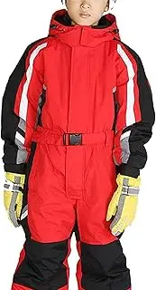 [Abcoll] Ski Suit for Kids, Children's One Piece Snowsuits Jumpsuits Ski Suits Winter Outdoor Waterproof (Color : Red, Size : 140)