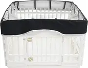 Zuisfau Dog Playpen Mesh Cover, Fits 36 Inch 4-Panel Regular Square Plastic Exercise Pen, Black, Telescopic Buckle Connections (Note: Cover Only, Playpen Not Included)