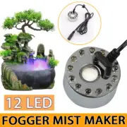 12 LED Fogger Mist Maker Fountain Mister Air Humidifier Fish Aquarium Rockery AU