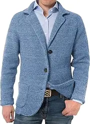 [Generic] Men Blazer Knit Cardigans Shawl Collar Button Knit Cardigan Slim Fit Cable Knit Button Down Cardigan Sweater