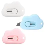 YASUOA 3 Pieces Retractable Box Cutter, Cloud Shape Letter Opener with Keycha...
