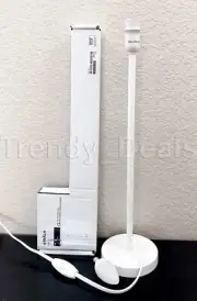 Ikea STRALA Table Lamp Base for Shade + E12 LED Bulb 19", White - NEW