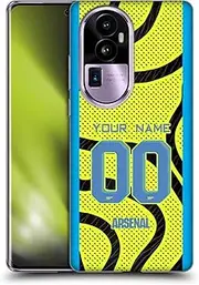 Head Case Designs Officially Licensed Custom Customised Personalised Arsenal FC Away 2023/24 Kit Soft Gel Case Compatible with Oppo Reno10 Pro+
