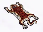 Tiger shape Carpet Hand tufted Wool kids room Rug Living room Wool Carpet 2x3 ft