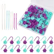 Stitching Markers with 8 Big Eye Sewing Needle Needle Crochet Locking Markers