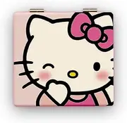 KOZUKI Kitty Compact Mirror Kitty Mirror Pink Compact Mirror Pink Magnifier Mirror Carry Out Mirror Make up Mirror (Pink)