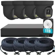 Smart 5MP PoE 4ch Security Camera System for Home Outdoor NVR Surveillance 4p...