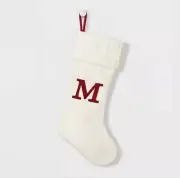 Letter M Monogram Stocking Wondershop White Holiday Initial Christmas Target 20"