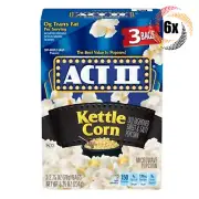 6x Packs | Act II Kettle Corn Microwave Popcorn | 3 Bags Per Pack ACT 2