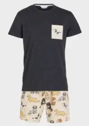 NEW PETER ALEXANDER DACHSHUND DOG PJ TOP TEE + SHORTS SET RRP$119 MENS XXL