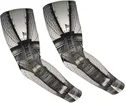 [FHEDVBN] Brooklyn Bridge Arm Sleeves Compression Arm Covers for Men Women Outdoor Sun Sleeves Cooling Sports Sleeve, Black