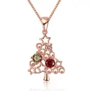 Veile Studios Zircon Christmas Tree Star Colorful Zirconium Necklace Rose Gold Necklaces & Pendants
