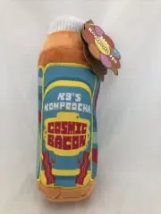 Bark Box Peace And Fluff Kompoocha Cosmic Bacon Squeak Crinkle Fluff Dog Toy M-L