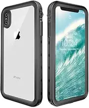 iPhone Xs Max Waterproof Case, IP68 Full Sealed Underwater Protective Cover, Waterproof Shockproof Snowproof Dirtproof with Built-in Screen Protector for iPhone Xs Max (Black)