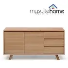 Alison Solid Timber/Oak Veneer Contemporary Scandinavian Buffet Storage Unit Sml