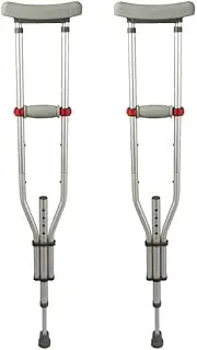 Crutches for Adults - Walking Underarm Crutches With Shock-Absorbing Foot Pads, Portable 3-in-1 New Split-Folding Style, 10 Gear Adjustable Height, Big Load-Bearing