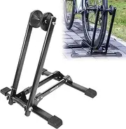 Bike Floor Stand, Folding Bicycle Floor Parking Rack Stand, Bicycle Instant Versitile Parking Rack Steady Wheel Holder for 20"-29" Mountain MTB & Road Bikes Indoor Outdoor Garage Storage