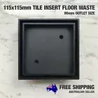 100mm SMART Tile Insert Matt Black Square Floor Waste Grate Bathroom Shower