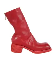 Guidi Back Zipped Mid Boots 36 Red