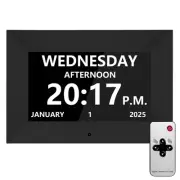 7 Inch Digital Alarm Clock with Date and Day of Week for Seniors-12 Alarms 20...