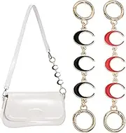 uxcell Bag Extender Chain, 2 Pcs Purse Strap Extenders Moon Shape Chain Purse Making Supplies for Replacement Handbag Shoulder Bag Wallet Decoration, Black/Red