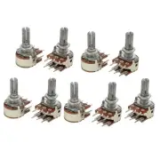 9 Pcs 10K ohm 6 Terminal Split Shaft Rotary Linear Dual Taper Potentiometer