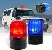 ELLUMIN 6" Flashing Light 2 Pack Red&Blue LED Strobe Light Beacon with Magnetic Base for Vehicle Forklift Truck Tractor Golf Carts UTV Car Bus and Club Party Show Bar（2 Pack,Red&Blue）