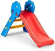 HONEY JOY Kids Freestanding Slide W/Guardrails, Patio Toddler Slide W/Non-Slip Pedal, Foldable Design, 50 KG Load Capacity, Ideal for Garden, Kids Room, Living Room, Suitable for 3-8 Years