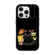 iPhone 16 Pro Impact Ring Stand Case MagSafe Compatible Japanese Cat Graph
