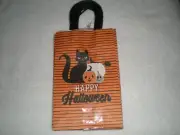 Celebrate It 10 Party Bags Paper Handles Black White Orange NWT Cats Pumpkins