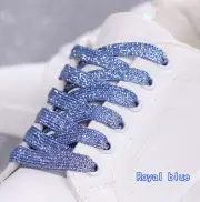 METALLIC GLITTER SHOE LACES FLAT approx 120cm -ROYAL BLUE