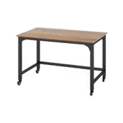 Costway 120cm Mobile Computer Desk Rolling Study Table Writing Workstation Home Office Natural