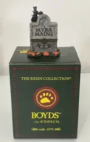BOYDS MYRAS TOMBSTONE WITH GHOULIE MCNIBBLE TREASURE BOX MYRA MAINS RIP 4028416