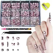 Rhinestones Set for Nails - Flatback Gems Kit - Nail Crafting Accessories, Shiny Stones Jewelry Charm for Women and Girls