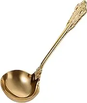 Ladle Large Gold Ladle Stainless Steel Gold Ladle Gold Stainless Soup Ladle Large Elegant Soup Ladle for Serving Western Knife Stainless Steel Golden Soup Spoon