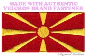 MACEDONIA FLAG PATCH Yugoslavia MACEDONIAN EMBROIDERED w/ VELCRO® Brand Fastener