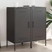 Sideboards 2 pcs Black 36x39x79 cm Steel Dining Storage