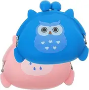 [CONGARTENO] 2pcs Cute Cartoon Coin Purse Silicone Change Bag for Lightweight Owl Design Women Compact Storage for Coins Small Items