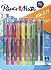 Inkjoy Gel Pens, Medium Point (0.7Mm), Assorted Colors, Capped, 14 Count