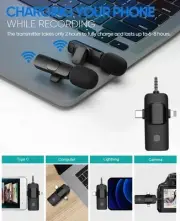 3in1 Wireless Microphone for iPhone,Android, USB-C Microphone, Professional NIB