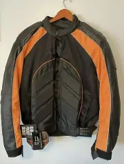 Milwaukee Performance Men's Black/Orange/Nylon/ Mesh Combo Moto Jacket w/ Armor
